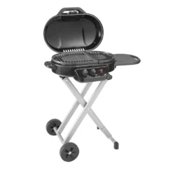 Coleman RoadTrip® 225 Portable Stand-Up Propane Grill -Coleman Sales Store 2000033048 225 Stand Up Coleman Black Angle Grill Open20copy