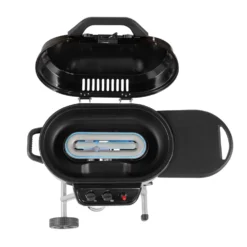 Coleman RoadTrip® 225 Portable Stand-Up Propane Grill -Coleman Sales Store 2000033048 225 Stand Up Coleman Black Detail Grill Open Burner System Flames20copy