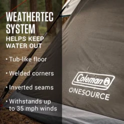 Coleman OneSource™ Rechargeable 4-Person Camping Dome Tent With Airflow System & LED Lighting 12 Coleman OneSource™ Rechargeable 4-Person Camping Dome Tent With Airflow System & LED Lighting -Coleman Sales Store 2000035457 OneSource ATF 6 1