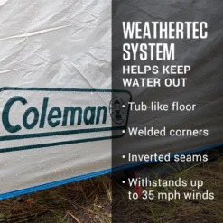 Coleman 4-Person Cabin Tent With Screened Porch, Evergreen -Coleman Sales Store 2000035607 Congaree ATF 3 1