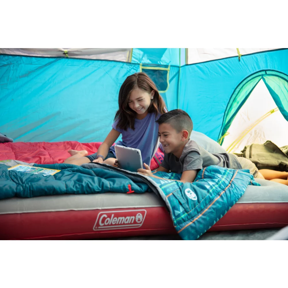 Coleman Kids 50°F Cool-Weather Sleeping Bag, Teal 3 Coleman Kids 50°F Cool-Weather Sleeping Bag, Teal - Image 3