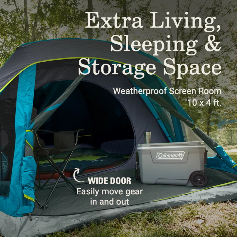 Coleman Skydome™ 6-Person Screen Room Camping Tent With Dark Room™ Technology 4 Coleman Skydome™ 6-Person Screen Room Camping Tent With Dark Room™ Technology - Image 4