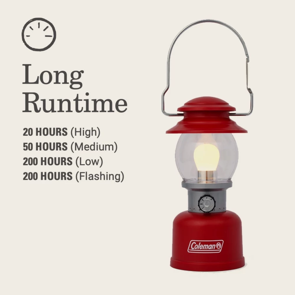 Coleman Classic 500 Lumens LED Lantern, Red 3 Coleman Classic 500 Lumens LED Lantern, Red - Image 3