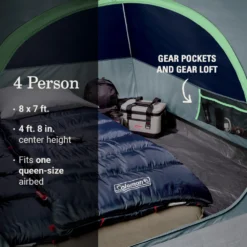 Coleman Skydome™ 4-Person Camping Tent With LED Lighting 13 Coleman Skydome™ 4-Person Camping Tent With LED Lighting -Coleman Sales Store 2155787 ATF6