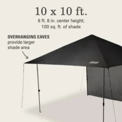 Coleman OASIS™ Lite 10 X 10 Canopy With Sun Wall -Coleman Sales Store 2156421 OasisLite10x10CanopySunWallBlack ATF5