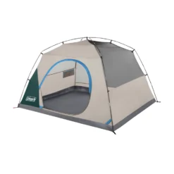 Coleman Skydome™ 6-Person Camping Tent With Full-Fly Vestibule, Evergreen 15 Coleman Skydome™ 6-Person Camping Tent With Full-Fly Vestibule, Evergreen -Coleman Sales Store 6P DmVstblFllFly Evrgrn 3 FrontAngle FlyOff DoorOpen