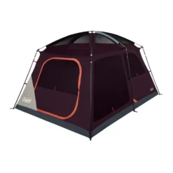 Coleman Skylodge™ 8-Person Camping Tent, Blackberry 14 Coleman Skylodge™ 8-Person Camping Tent, Blackberry -Coleman Sales Store 8P CbnCnvntnlIntrnlScrnRm Blckbrry 1 FrontAngleRight FlyOff WindowsUp
