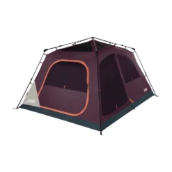 Coleman Skylodge™ 8-Person Instant Camping Tent, Blackberry -Coleman Sales Store 8P CbnInstntIntrnlScrnRm BB 1 FrontAngleRight FlyOff WindowsUp