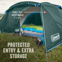 Coleman Skydome™ 2-Person Camping Tent With Full-Fly Vestibule, Evergreen 9 Coleman Skydome™ 2-Person Camping Tent With Full-Fly Vestibule, Evergreen -Coleman Sales Store Coleman 2000037514 Skydome FullFlyVest 2P ATF3