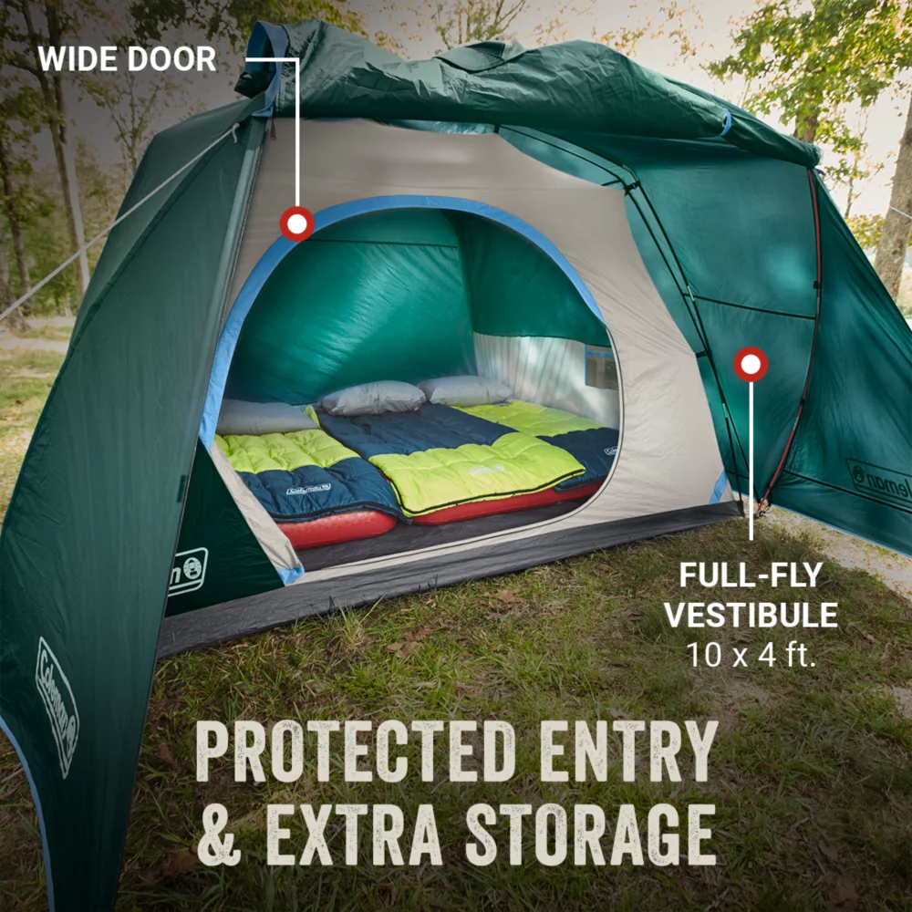 Coleman Skydome™ 6-Person Camping Tent With Full-Fly Vestibule, Evergreen 3 Coleman Skydome™ 6-Person Camping Tent With Full-Fly Vestibule, Evergreen - Image 3