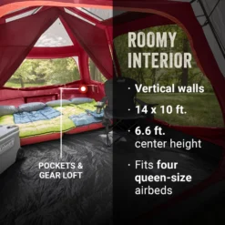 Coleman Skylodge™ 10-Person Instant Camping Tent, Blackberry -Coleman Sales Store Coleman 2000037543 Skylodge Instant 10P Blackberry ATF5