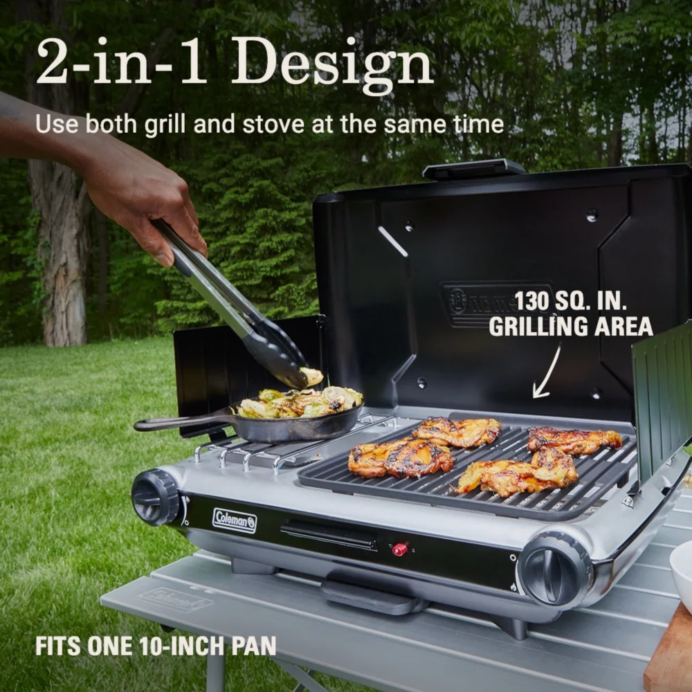 Coleman Classic 2-in-1 Camping Grill/Stove 2 Coleman Classic 2-in-1 Camping Grill/Stove - Image 2