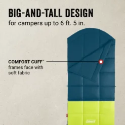 Coleman Kompact™ 40°F Big & Tall Contour Sleeping Bag -Coleman Sales Store Coleman SleepingBagContour40D Space ATF4